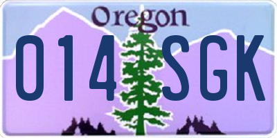 OR license plate 014SGK