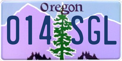 OR license plate 014SGL