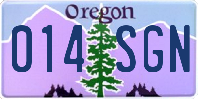 OR license plate 014SGN