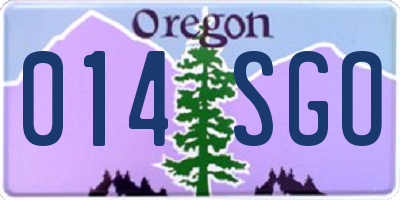 OR license plate 014SGO