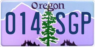 OR license plate 014SGP