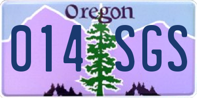 OR license plate 014SGS