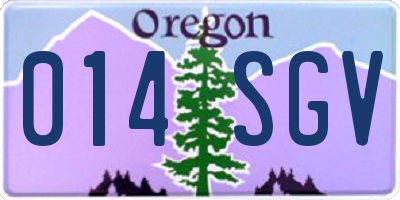 OR license plate 014SGV