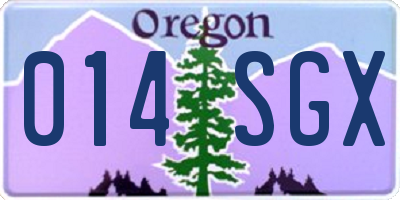 OR license plate 014SGX