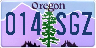 OR license plate 014SGZ