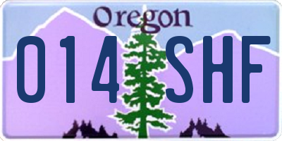 OR license plate 014SHF