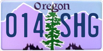 OR license plate 014SHG