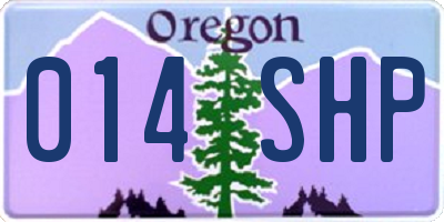 OR license plate 014SHP