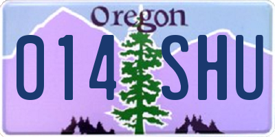 OR license plate 014SHU