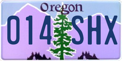 OR license plate 014SHX