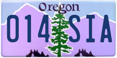 OR license plate 014SIA