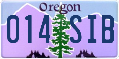 OR license plate 014SIB