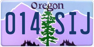 OR license plate 014SIJ