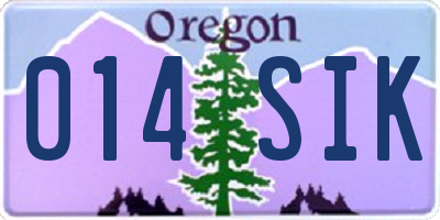OR license plate 014SIK
