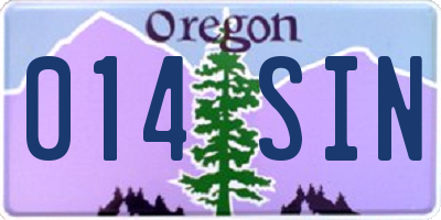 OR license plate 014SIN