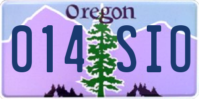 OR license plate 014SIO