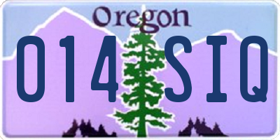 OR license plate 014SIQ