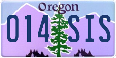 OR license plate 014SIS