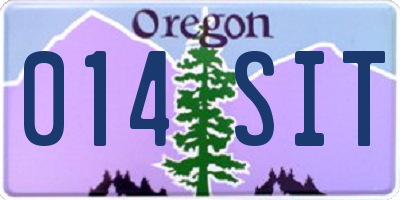 OR license plate 014SIT