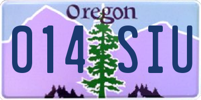 OR license plate 014SIU