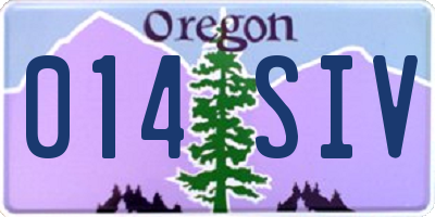 OR license plate 014SIV