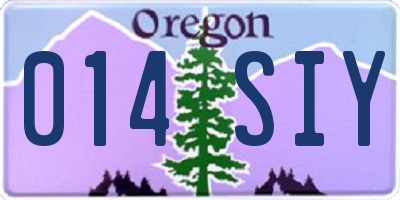 OR license plate 014SIY