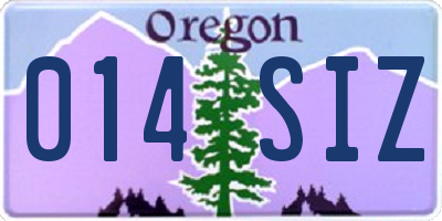 OR license plate 014SIZ