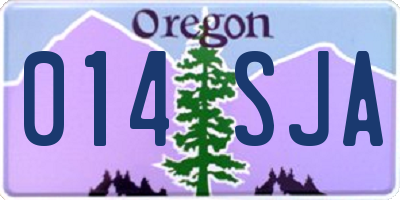 OR license plate 014SJA