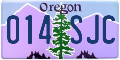 OR license plate 014SJC