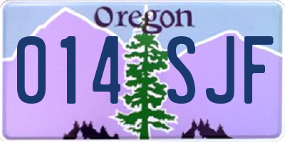 OR license plate 014SJF