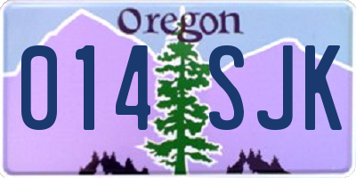 OR license plate 014SJK