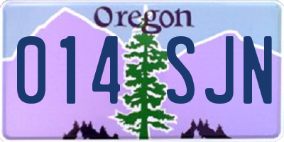 OR license plate 014SJN