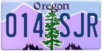 OR license plate 014SJR