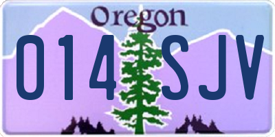 OR license plate 014SJV