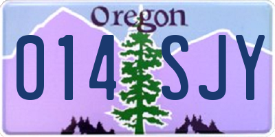 OR license plate 014SJY