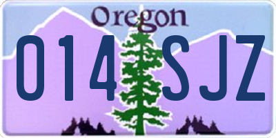 OR license plate 014SJZ