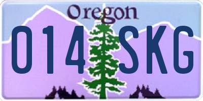 OR license plate 014SKG