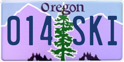 OR license plate 014SKI