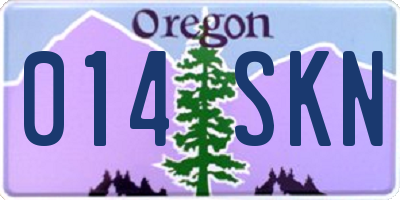 OR license plate 014SKN