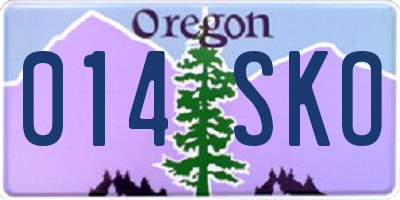 OR license plate 014SKO