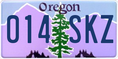 OR license plate 014SKZ