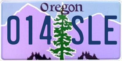 OR license plate 014SLE