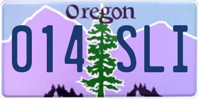 OR license plate 014SLI