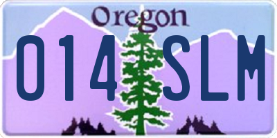 OR license plate 014SLM