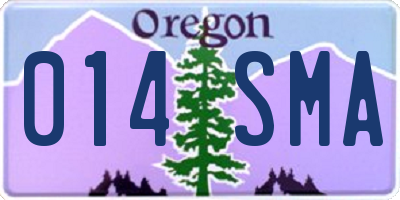 OR license plate 014SMA