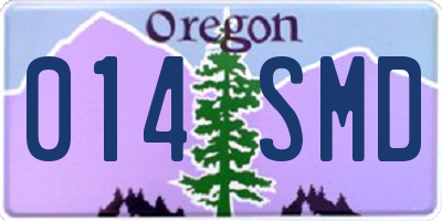 OR license plate 014SMD