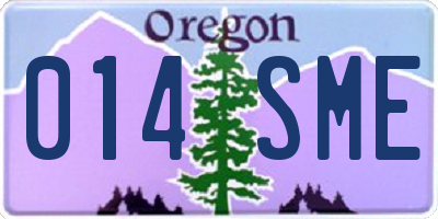 OR license plate 014SME