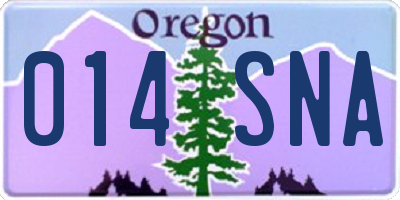 OR license plate 014SNA