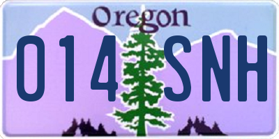 OR license plate 014SNH