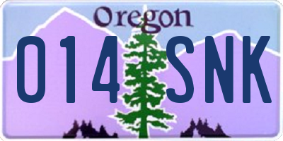 OR license plate 014SNK